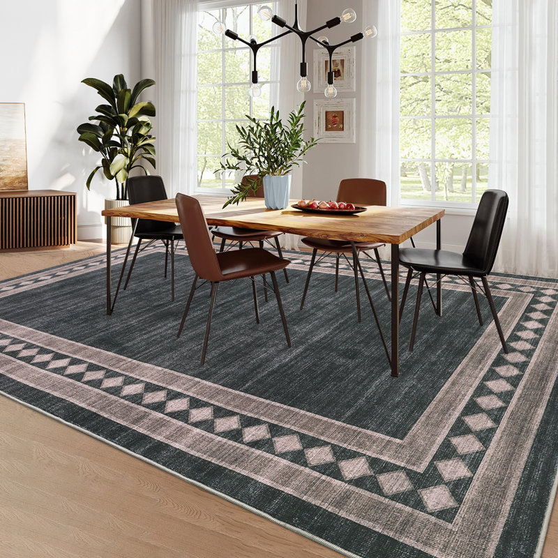 Tapis très grand lavable à la machine lavable à la machine tapis d'intérieur pliable pour salon, salle à manger, chambre à coucher