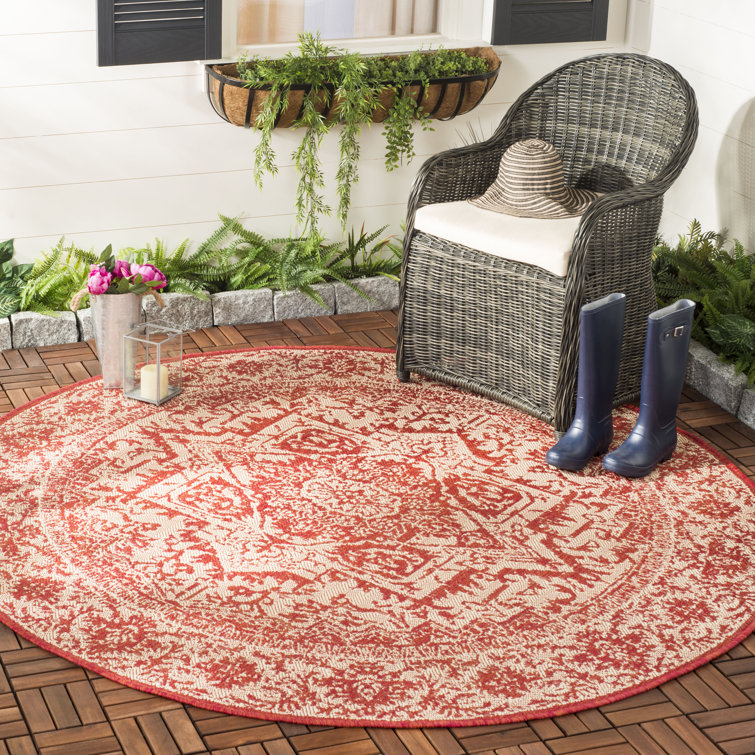 Danya Red/Cream Indoor/Outdoor Area Rug