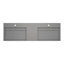 Lavabo de salle de bain mural à surface flottante avec drain dissimulé 72 po Juniper - Gris, sans trou de robinet-1158740704-1158740716