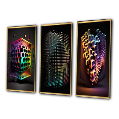 «Multidimensional Luminogram», 3 pièces sur toile