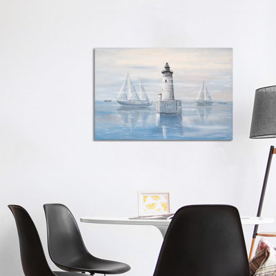 " Detroit River Lighthouse " Oil Painting