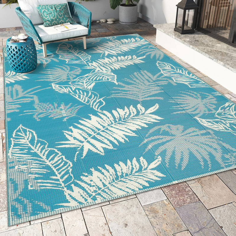 Tapis d'extérieur imperméable et réversible en plastique pour camping-car, terrasse, terrasse, Rectangle 6 pi x 9 pi