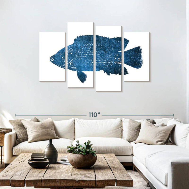 Navy Fish, 48" H x 75" W