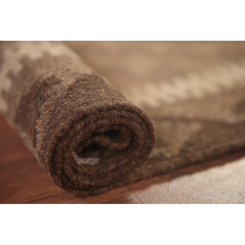 Tapis brun en laine réversible Kilim 3 x 4