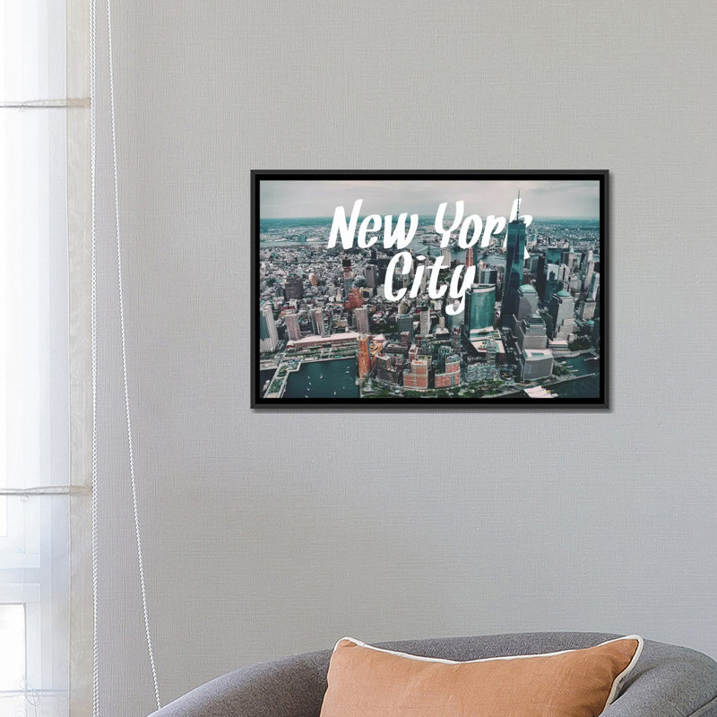 New York - reproduction de photo sur toile tendue, H 18 po x l 26 po x P 1,5 po, Toile avec cadre flottant noir, Pas de tapis