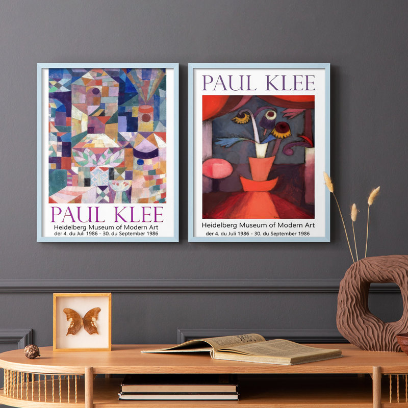 Klee Posters I-Premium, reproduction encadrée - prête à être accrochée - aucun clou requis - aucun clou requis, Bleu