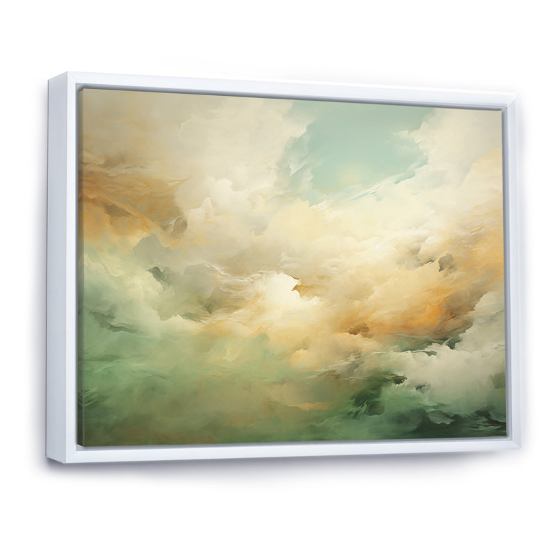 «Elegant Sky Whispers II», art mural sur toile Sky, Cadre flottant blanc, H 34 po x l 44 po