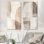 Beige Minimal - formes neutres en équilibre - impression murale 2 pièces minimaliste en métal