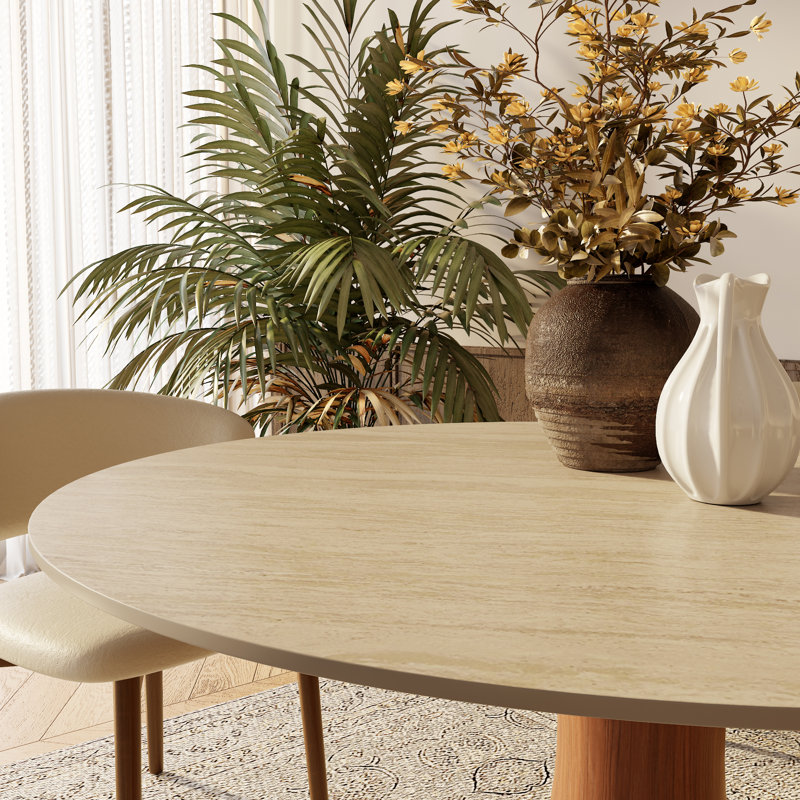 Table de salle à manger Mid-Century, H 29,64 po x l 39,37 po x P 39,37 po, Blanc/Noir