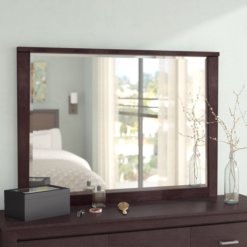 Dejon Solid Wood Rectangle Wall Mirror