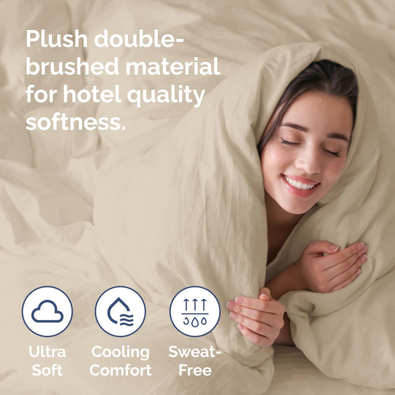 Premium 3-Piece Duvet Cover Set - Hotel Quality Soft & Cooling Comforter Cover With Zipper & Matching Pillowcases, Queen