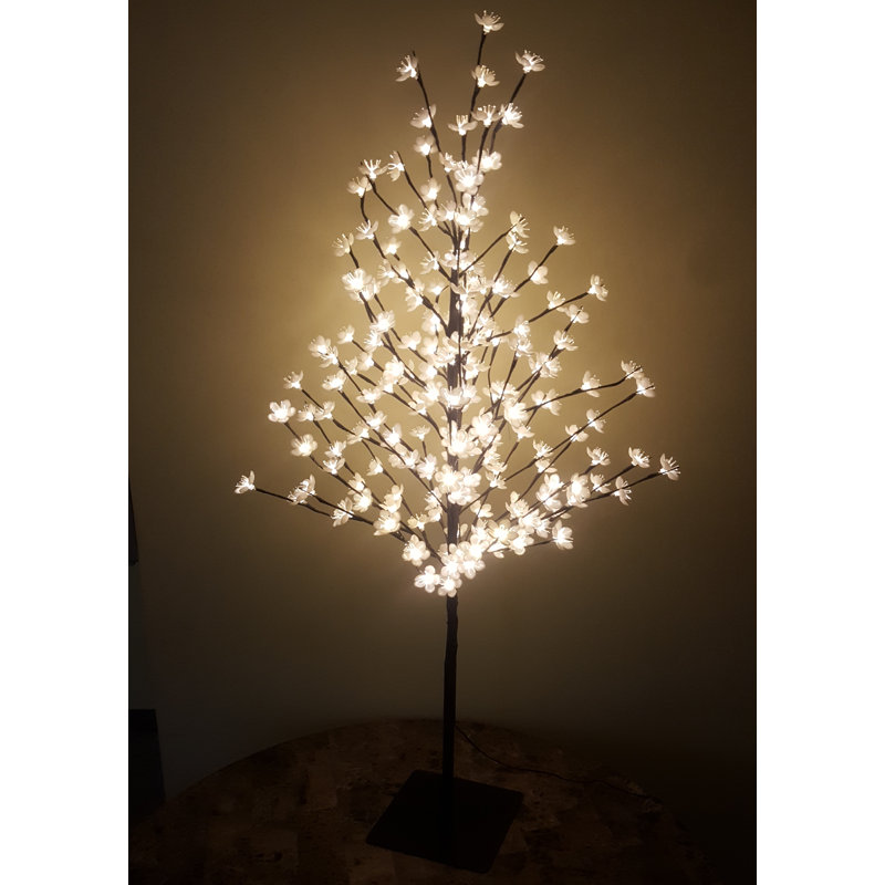 Cerisier en fleurs pour l'intérieur et l'extérieur de 50 po avec 200 lumières à DEL blanc chaud