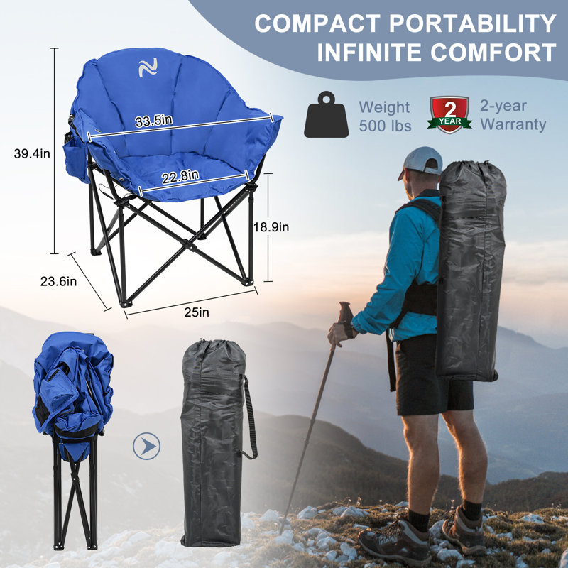 Fauteuil de camping chauffant Nobuyasu, Bleu