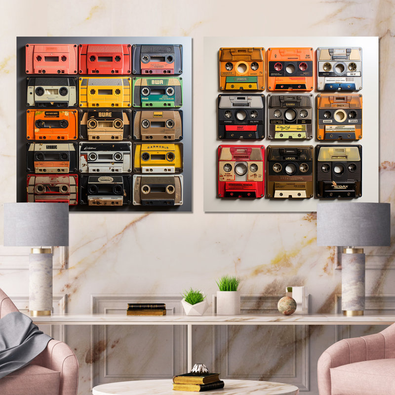 Ensemble de 2 cassettes rétro I - Cassette Tapes, H 16 po x l 32 po