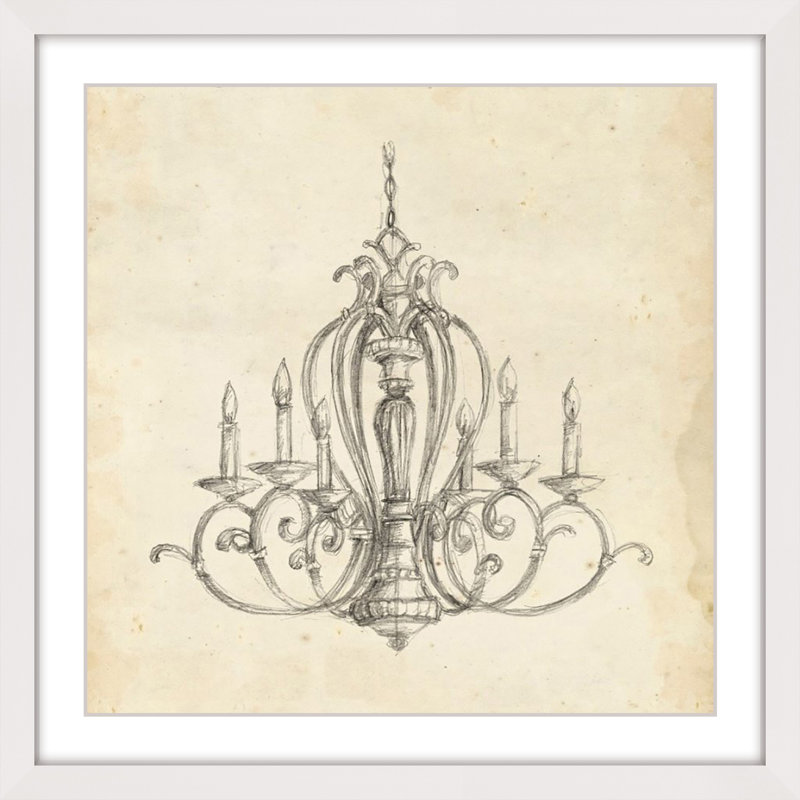 "Classical Chandelier I", reproduction encadrée, H 32 po x l 32 po x P 1,5 po