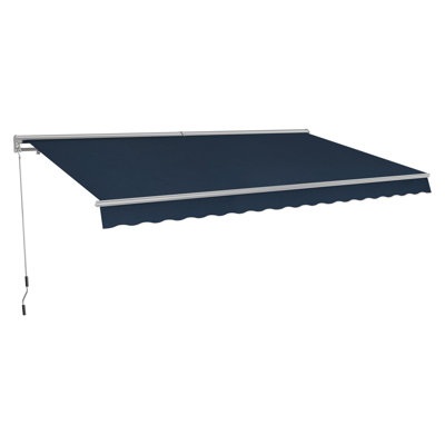 Patio Awning  Sunshade Canopy with Half-Cassette for Manual Retractable Awnings