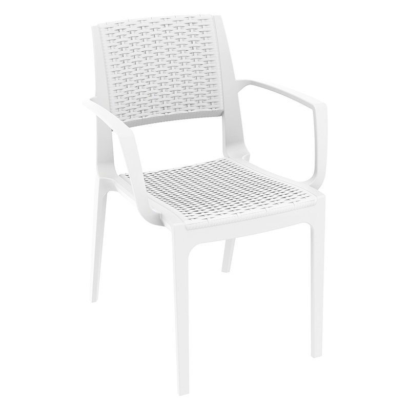 Fauteuil de patio en plastique / résine Ramseur, blanc