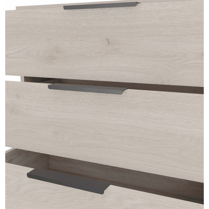 Commode 3 tiroirs Modern - H 27,35 po x l 16,65 po x P 27,81 po, Gris