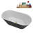 59" Streamline Soaking Glossy Black Freestanding Tub and Tray With Internal Drain-112235502