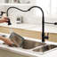 Robinet de cuisine contemporain noir, douchette extractible, à et à humidité matte, levier simple, utilisation à long terme-134750704