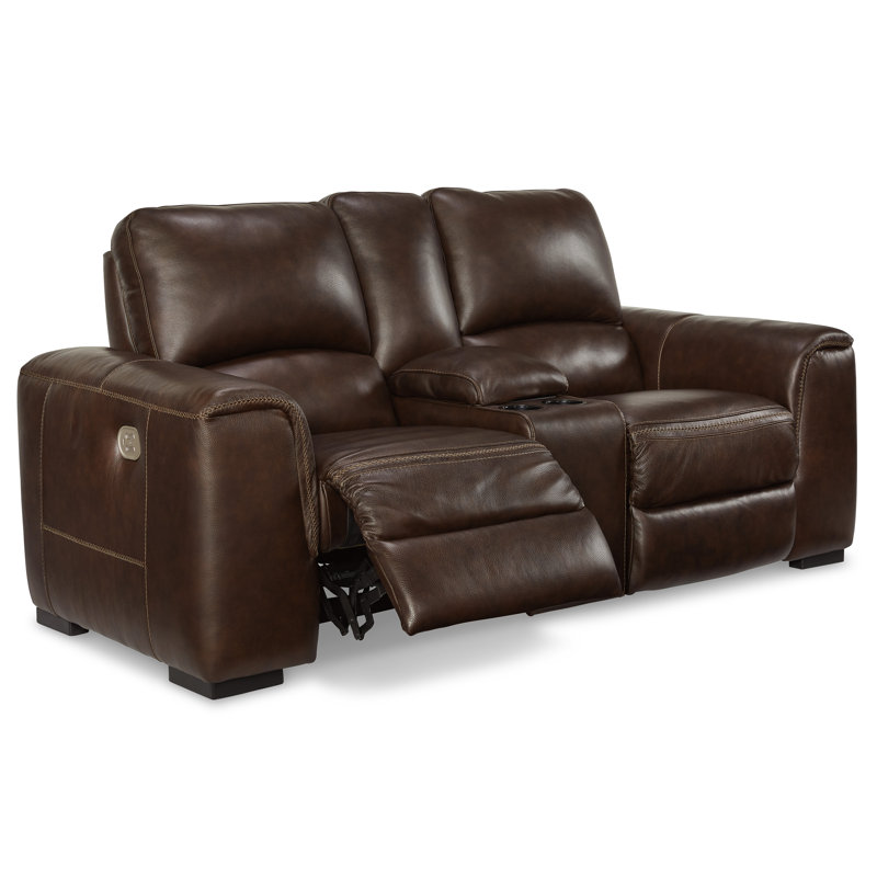Causeuse inclinable électrique avec console Chet, Brun