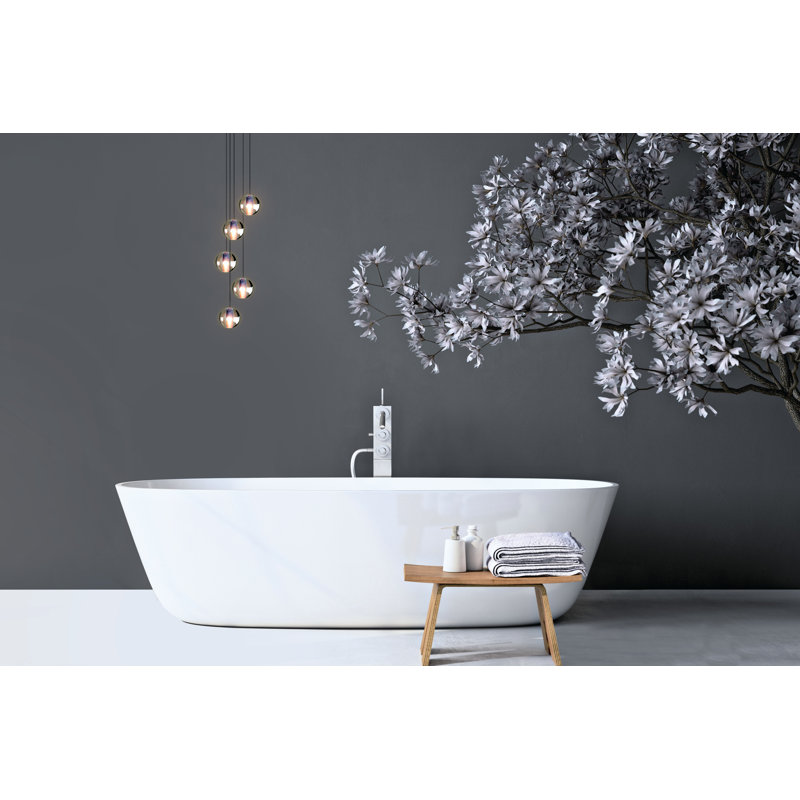Luminaire suspendu en forme de globe à 5 lumières DEL, Blanc