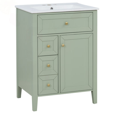Meuble-lavabo de 24 po avec lavabo, tiroir coulissant et 2 tiroirs coulissants