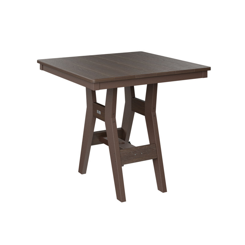 Harbor Outdoor Square Dining Table, 30.37" H x 33" W x 33" D, Chocolate Brown, Brazilian Walnut