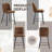 Bar Stools Set of 2,Counter Height Bar Stools with Back,Modern Upholstered Kitchen Stools-899347631-899347618