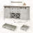 Farmhouse Sideboard With Sliding Bar Door And 2 Power Outlets/2 Usb Ports, Buffet Cabinet, Wine Racks, 3 Extra Drawers And 2 Storage Cabinets With Adjustable Shelf For Dining, Rustic White