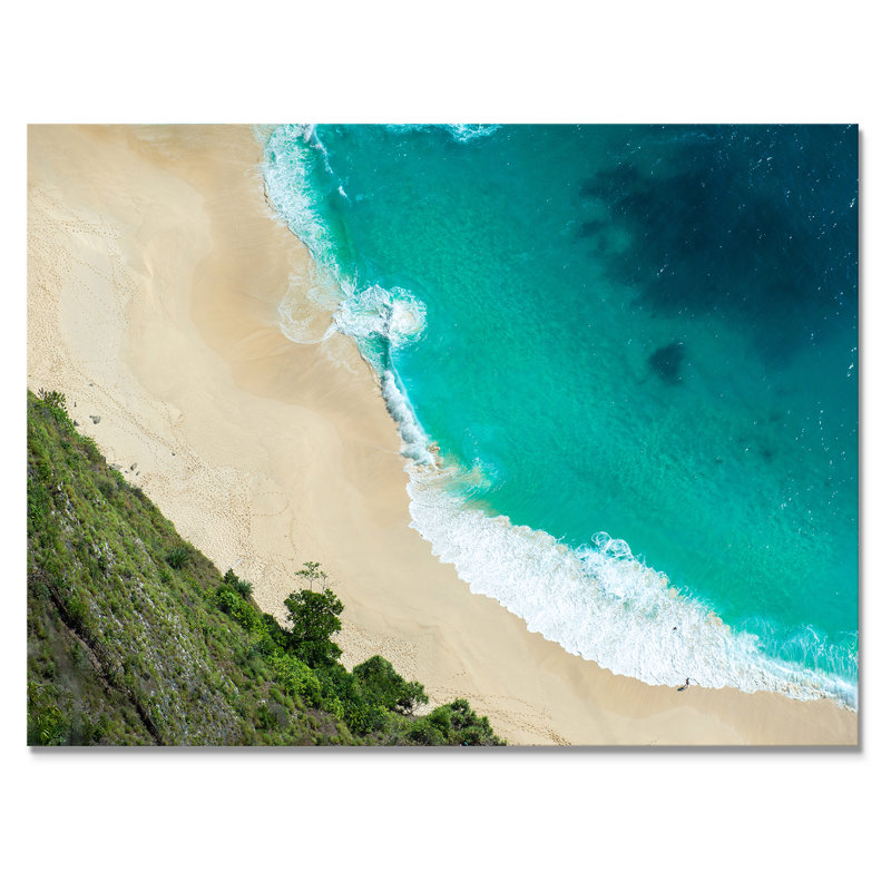 Vue aérienne de la plage tropicale VI - reproduction sur toile, H 34 po x l 44 po, Toile tendue