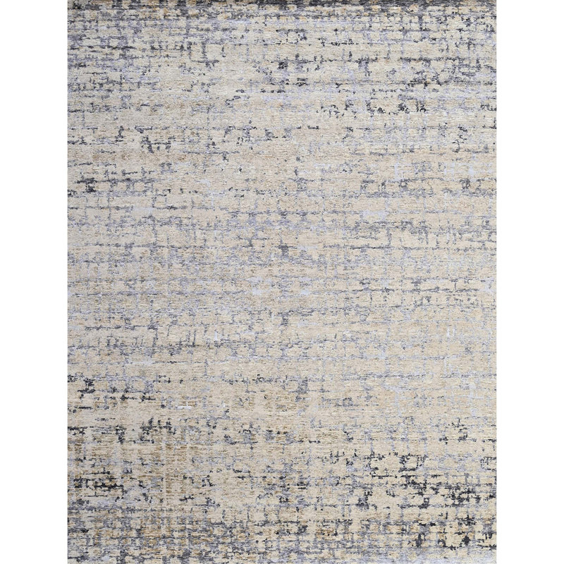 Area Rug in Beige/Gold/Gray, Rectangle 9' x 12'