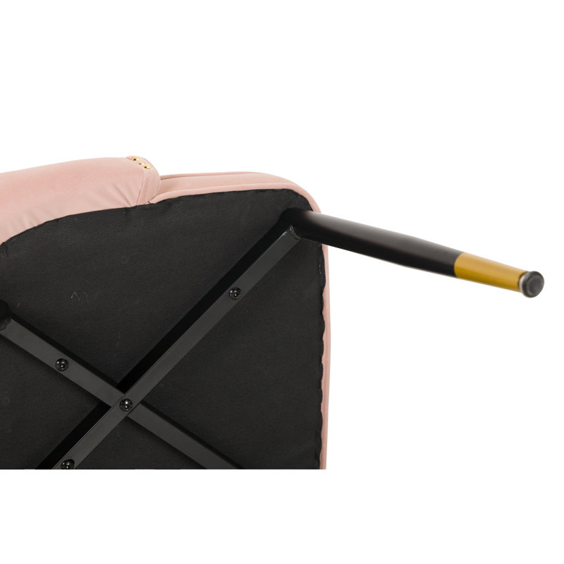109.22cm H Velvet Upholstered Side Chair, Pink