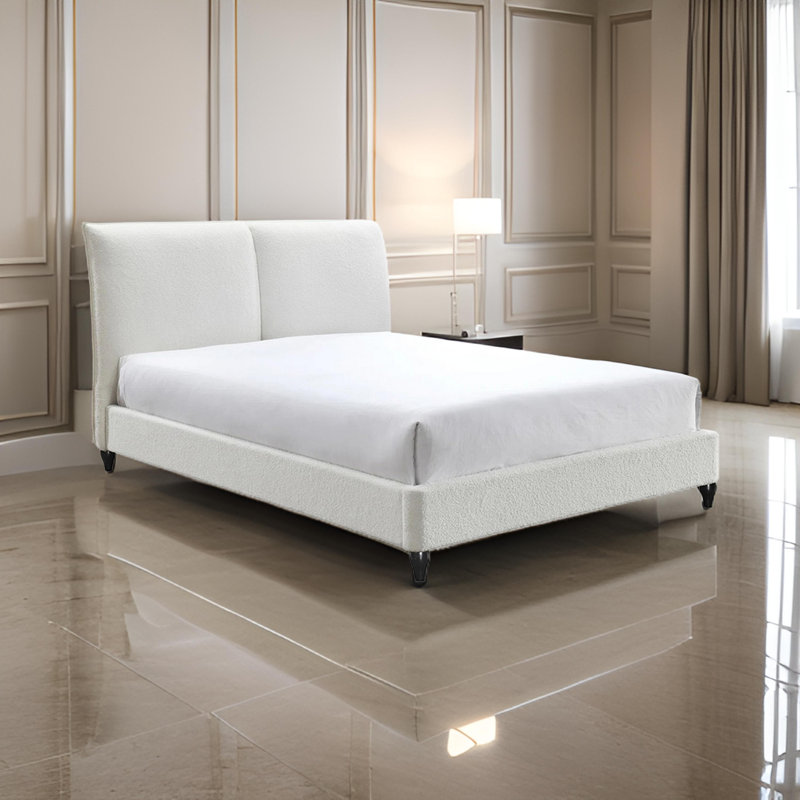 Lit-bateau tapissier Armisen, Grand, Blanc
