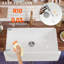 L 33 po x l 20 po en argile réfractaire à tablier de cuisine à tablier frontal frontal pour cuisine, cuve simple, support double, avec planche à découper et grille d'évier