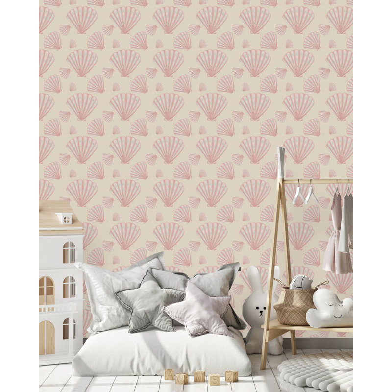 Carreau de papier peint rose USA Aetna, L 2,09 pi x L 10,42 pi