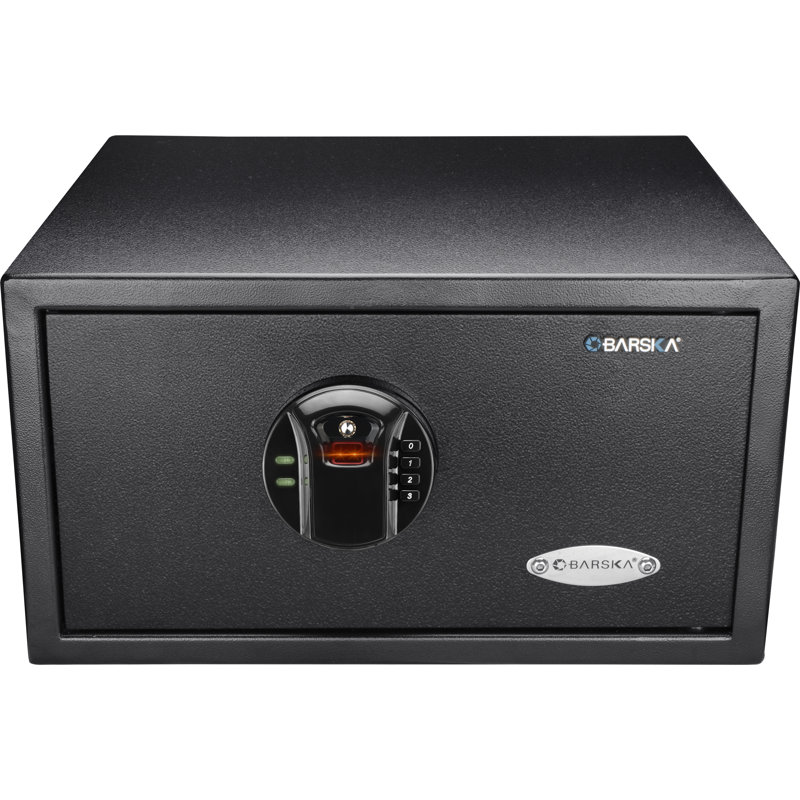 Black Steel Biometric Digital Keypad Safe with Fingerprint Scanner
