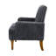 Upholstered Corduroy Armchair With Vertical Stripes And Wooden Legs