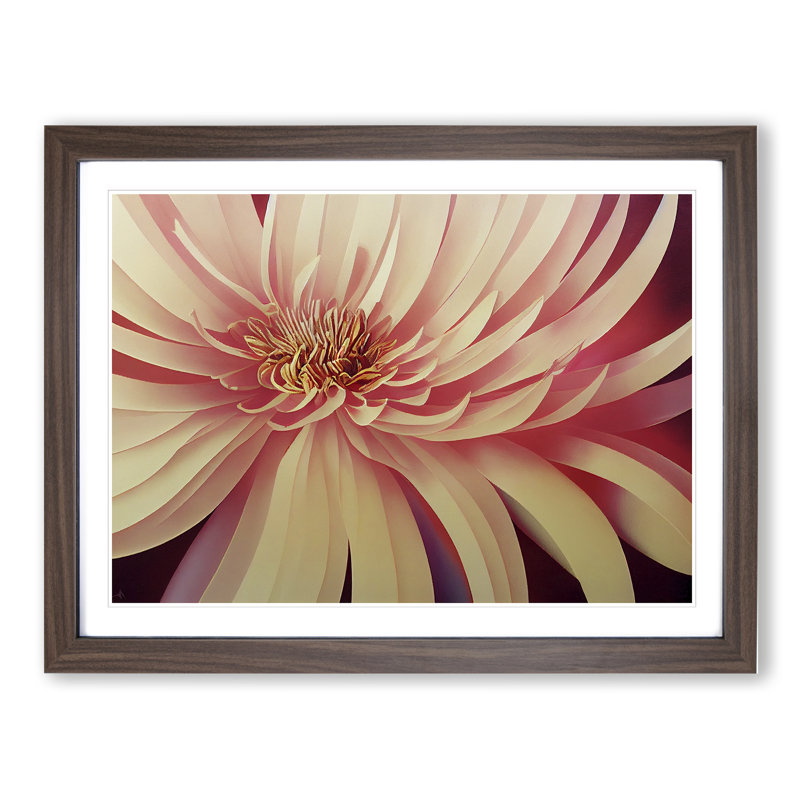 Chrysanthemum Flower Vol.4 - Framed Print, 46cm H x 64cm W x 2cm D, Walnut Framed