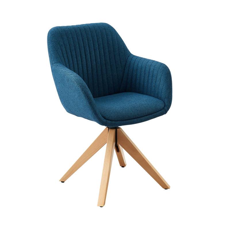 Upholstered Swivel Office Desk Chair, Blue