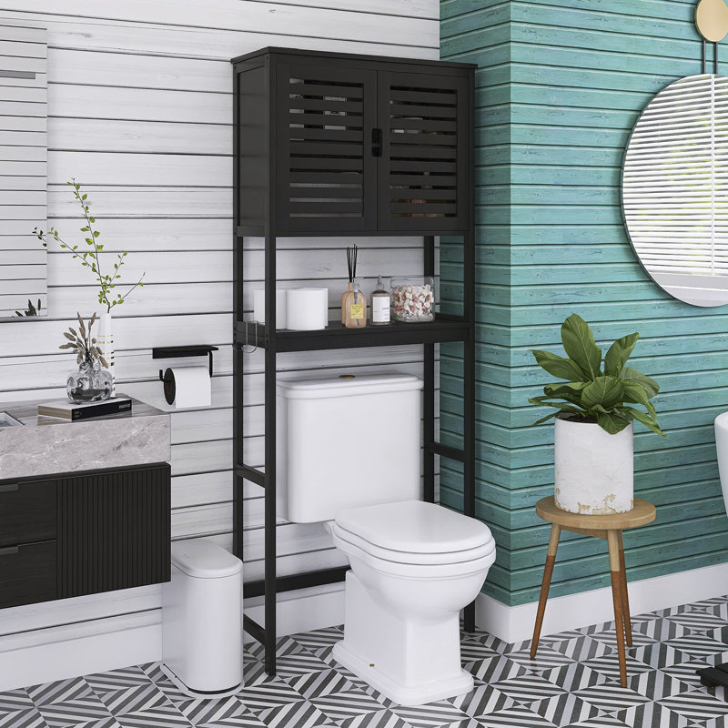 Hedia Freestanding Over The Toilet Storage, Black