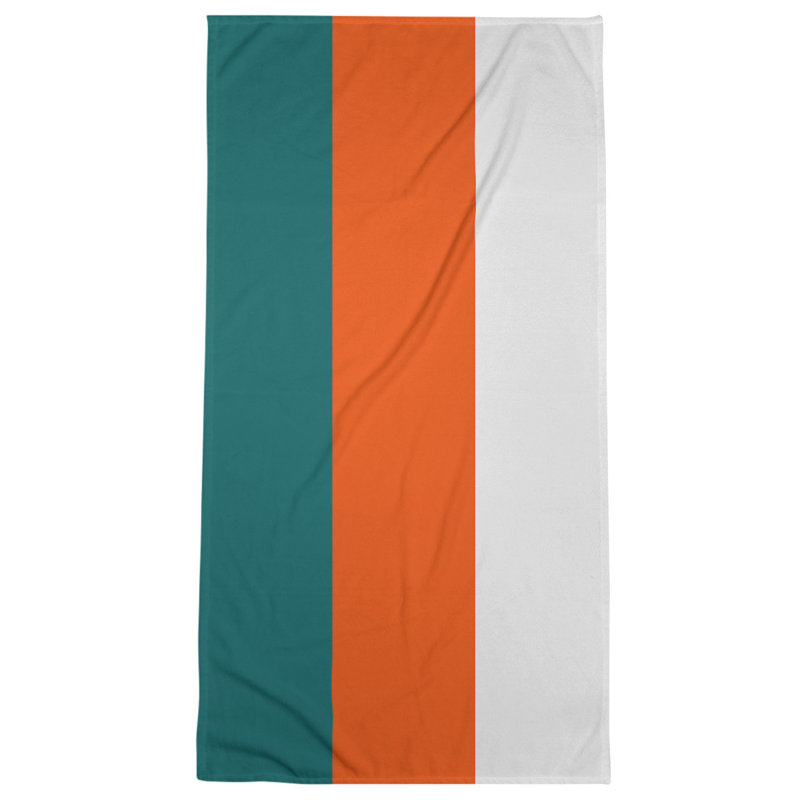 Bath Towel, Dark Sea Green/Orange