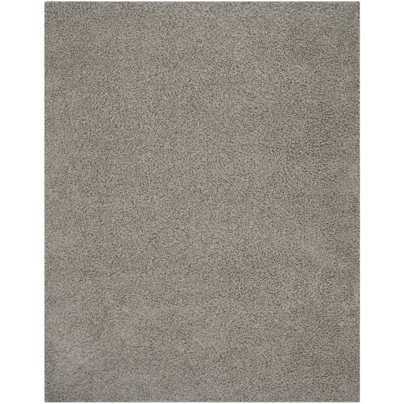 Tapis gris clair en polypropylène tissé à la machine Ashleigh-Marie, Rectangle de 10 pi x 14 pi