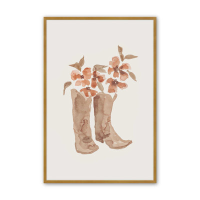 Cowboy Boots in Bloom Print