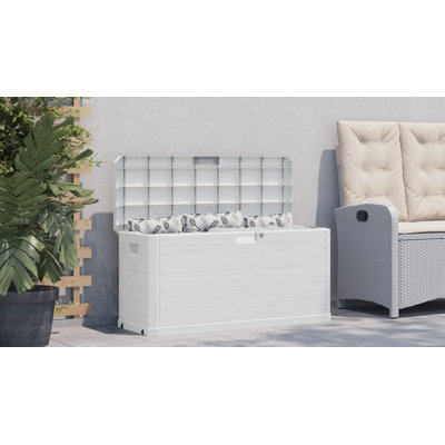 East Urban Home 74 Gallon Water Resistant Poly Rattan Lockable Deck Box by East Urban Home