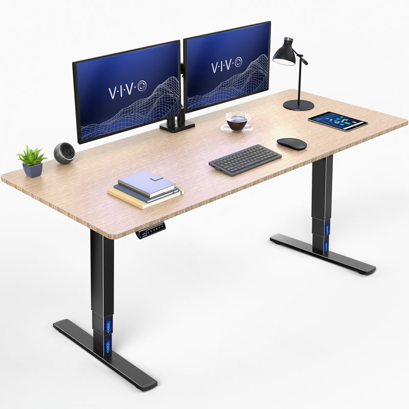 VIVO Electric 71" x 30" Stand Up Desk Workstation, Bamboo