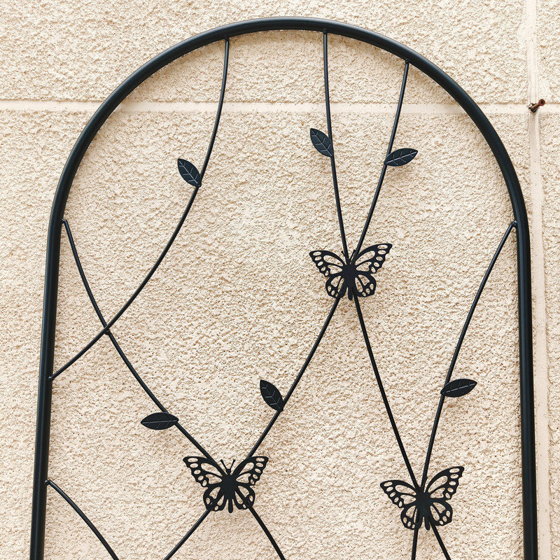 Ensemble de 4 treillis de jardin en métal 71 po x 19,7 po résistant à la rouille, plante grimpante, support à fleurs d'extérieur, noir
