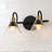 Contemporary Modern Black 2-Light Glass Dimmable Bathroom Vanity Light