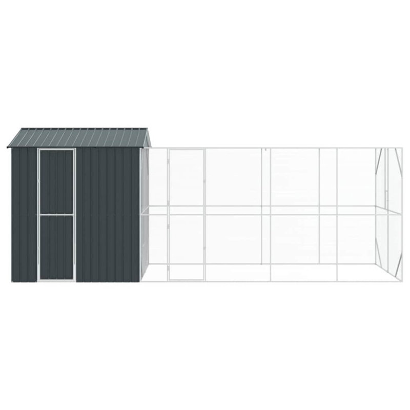 Cage à oiseaux vidaXL anthracite 244,49 x 81,89 x 97,24 po, H 97,2 po x l 244,5 po x P 81,9 po