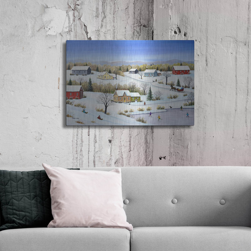 Lark Manor «Majestic Winter» par Sharon Mark, art mural en métal, H 24 po x l 36 po